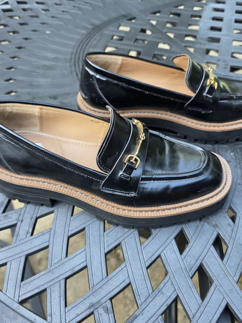 Sam Edleman New York Chunky Black Leather Loafers